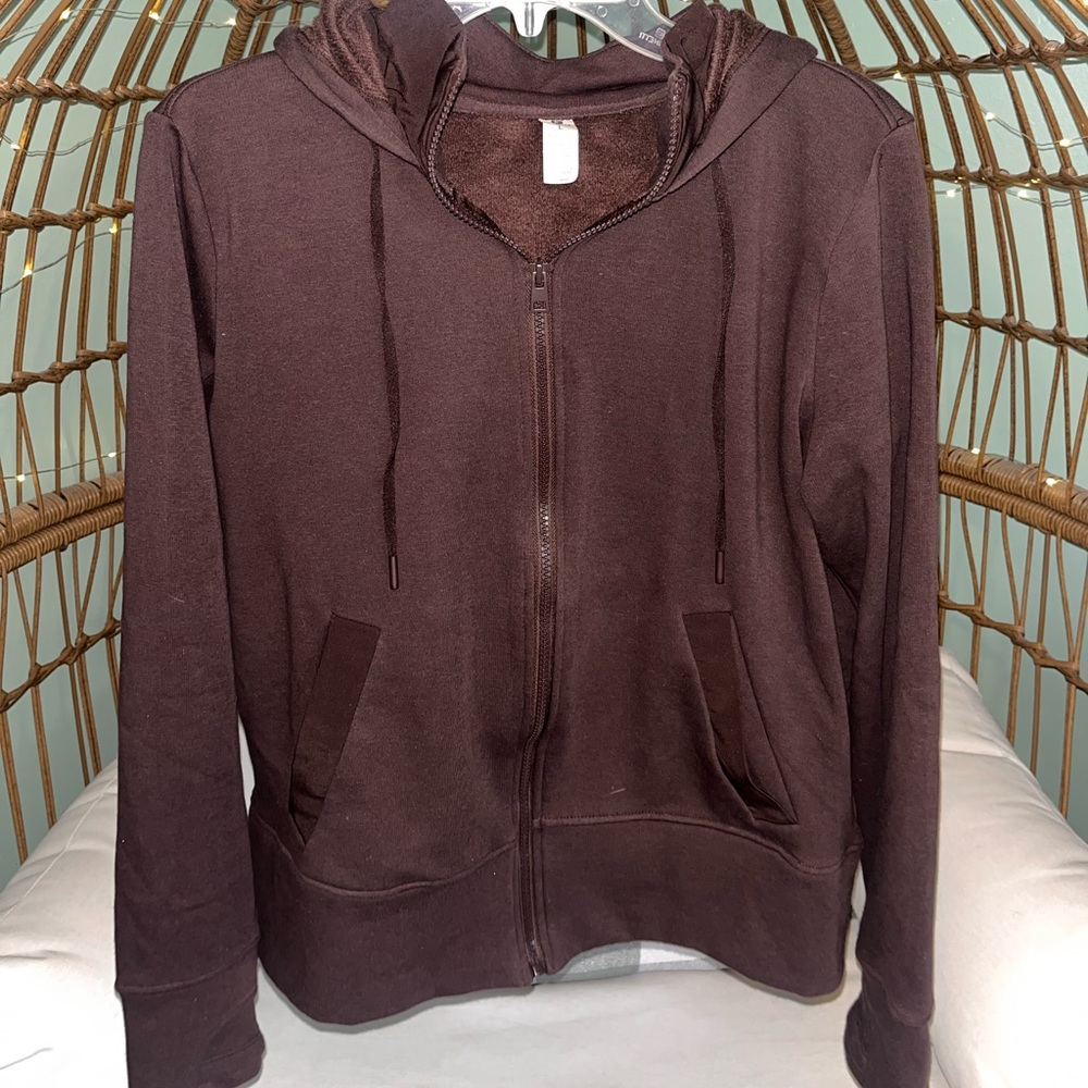 90 degree cropped brown sweatshirt size large